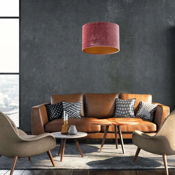 Lampa wisząca do salonu glamour Tercino 6164 TK Lighting z tkaniny różowa