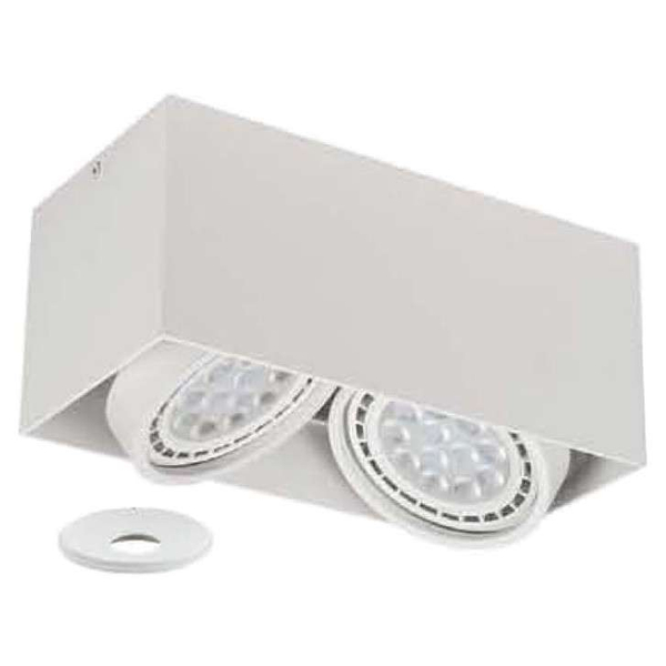 LAMPA sufitowa Cardi II Bianco + Ufo Bianco Orlicki Design prostokątna OPRAWA metalowa ruchoma biała