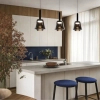 Wisząca lampa loftowa BUENO czarna 31-50441 1xGx53 szklana nad wyspę