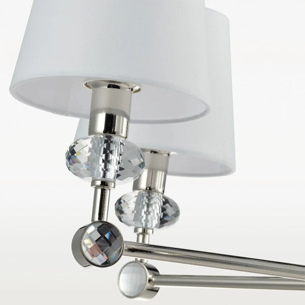 Glamour LAMPA wisząca DOHA P06285NI-WH Cosmolight abażurowy zwis z kryształkami nikiel