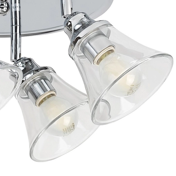 Okrągła lampa sufitowa Antoine z regulacją przezroczysta chrom