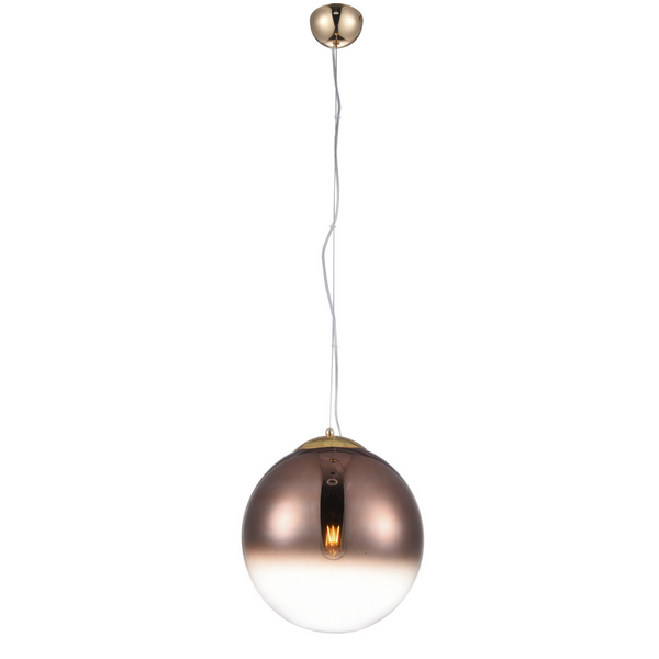 Kulista lampa wisząca Iris AZ3109 Azzardo szklana do przedpokoju miedź