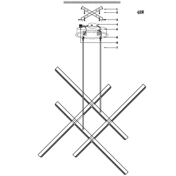 Wisząca lampa CRISS CROSS ST-MD240406-4 gold LED 48W 3000K złoty
