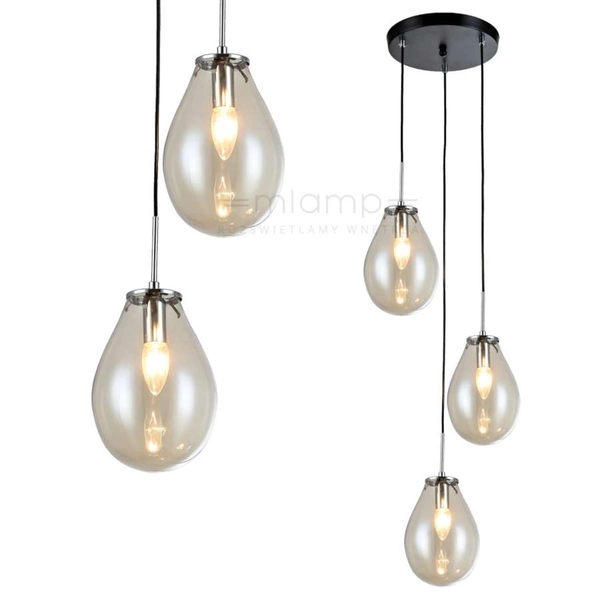 LAMPA wisząca FONDI LP-1214/3P Light Prestige szklana OPRAWA kaskada zwis przezroczysty