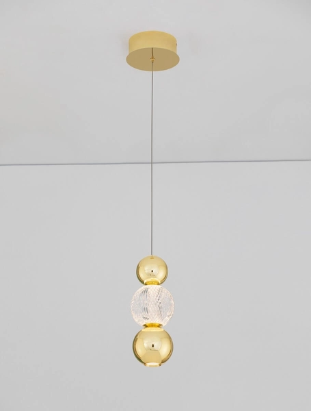 Stylowa lampa wisząca Ponce kule LED 6W 3200K nad łóżko złota