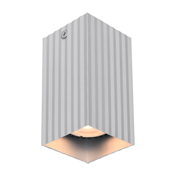 Prostokątna lampa nasufitowa Tecno CLN-37492-S-ALU Italux do holu srebrna