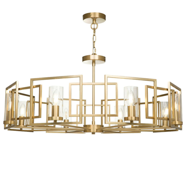 LAMPA wisząca BOWI H009PL-08G Maytoni metalowa OPRAWA szklane tuby ZWIS na łańcuchu złoty