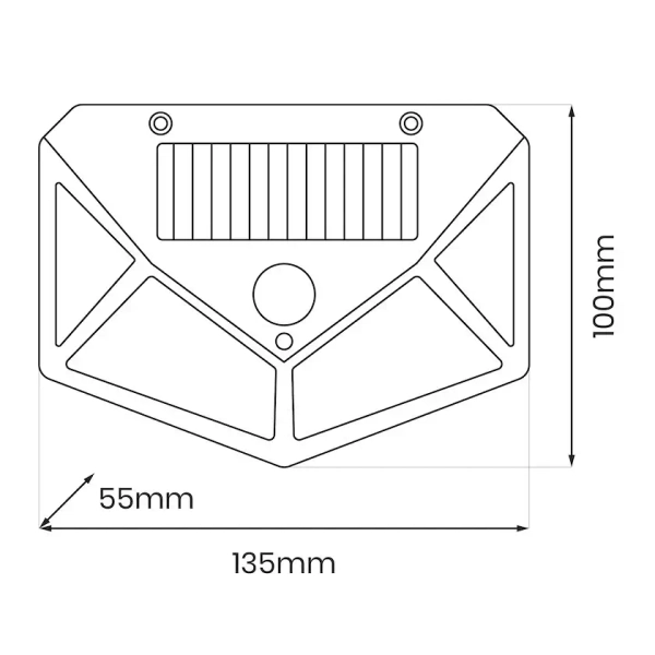 Zewnętrzna ścienna lampa solarna Batman EKO0617 LED 3W 4000K IP44 czarny