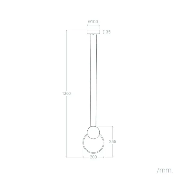 Wisząca lampa pierścień Totti ABR-LWTIT-C LED 10W 3000K na przedpokój czarna