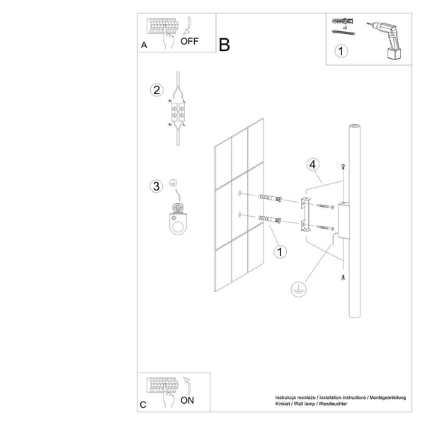Kinkiet naścienny Pastelo SL.1177 podwójny sople biały