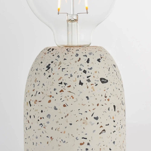 Skandynawska lampa stołowa Terrazzo 78181 lastrykowa biała