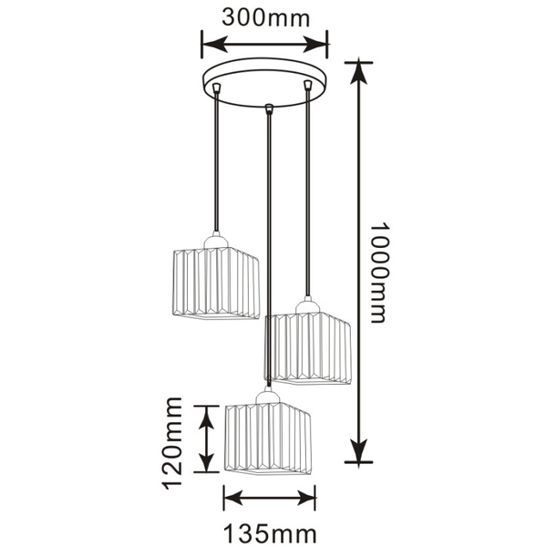 LAMPA wisząca GALACTICO LP-2383/3P Light Prestige szklana OPRAWA zwis crystal glamour kaskada czarna przezroczysta