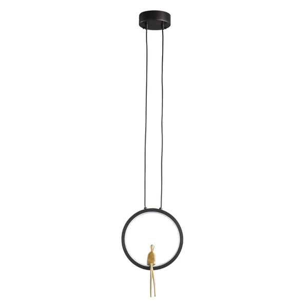 Wisząca lampa okrąg Amici ST-D7774 black LED 7W 3000K designerska czarny złoty
