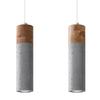 Betonowa lampa wisząca SL.0966 do kuchni betonowa drewniana