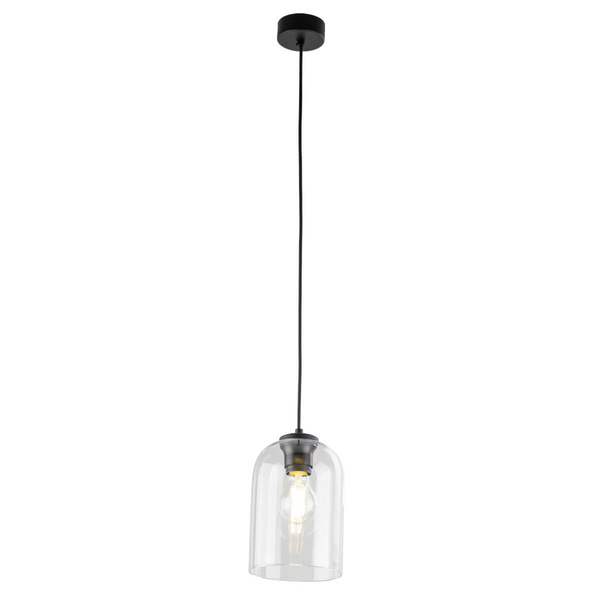 Zwisająca lampa do salonu Molly 10300 sopel transparentna czarna