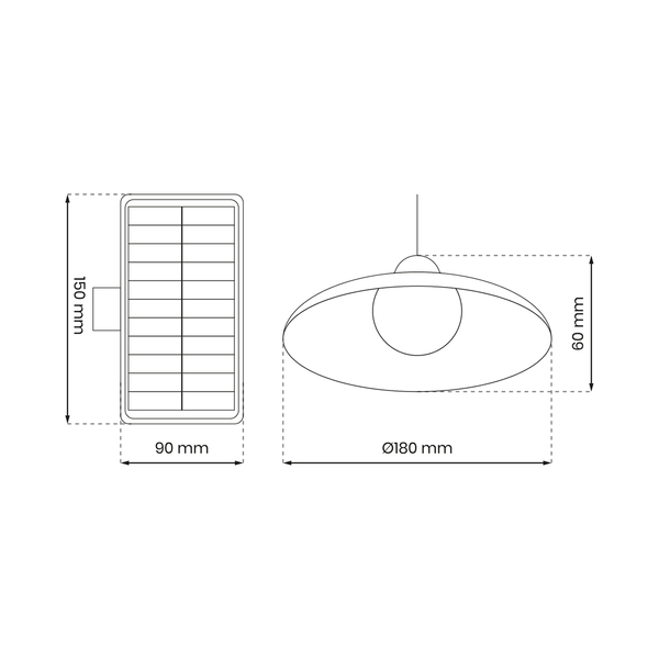 Zewnętrzny zwis z pilotem Saturn EKO9151 Ekolight LED 12W 4000K solar IP45 czarny