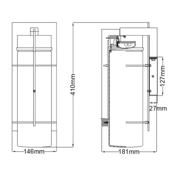 Ogrodowa naścienna lampa Eames QN-EAMES-LED-L-EK LED 10W 3000K IP44 czarny