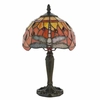 Nocna lampka Dragonfly 64091 Interiors Tiffany ważka witraż czarny kolorowy