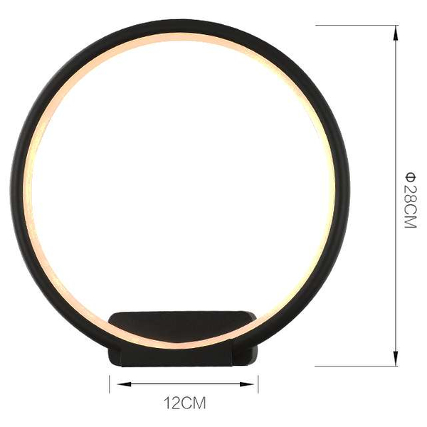 Kinkiet LAMPA ścienna MDECO SLIM/000101/3000/W futurystyczna OPRAWA metalowa LED 18W 3000K pierścień ring biały