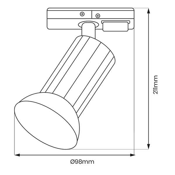 1-fazowy reflektorek szynowy TULIP ML1205 metalowy regulowany czarny