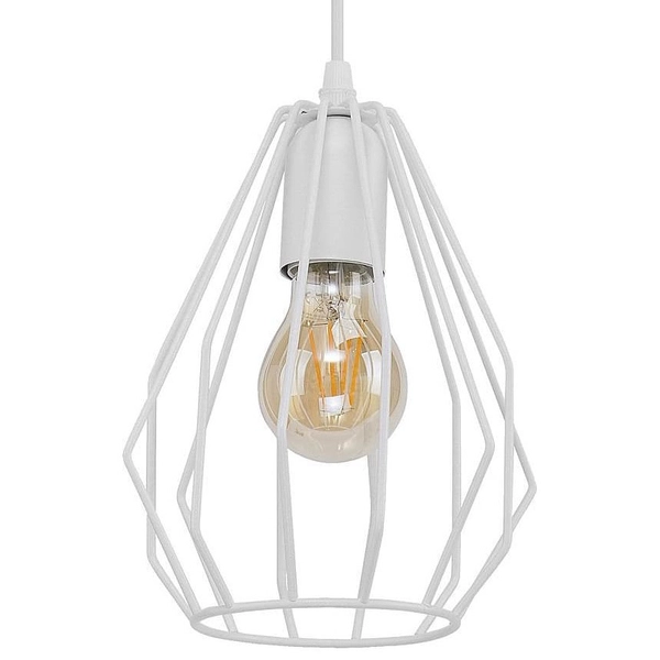 Wisząca lampa industrialna Brylant 2222 TK Lighting klatka metalowa biała