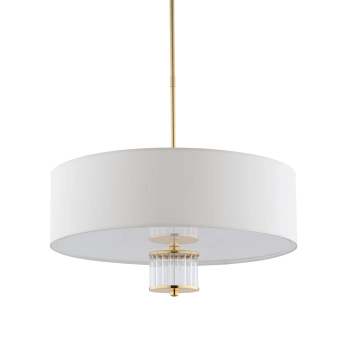 Wisząca lampa nad wyspę Empoli EMP-ZWD-4 (Z) abażurowa biała mosiądz