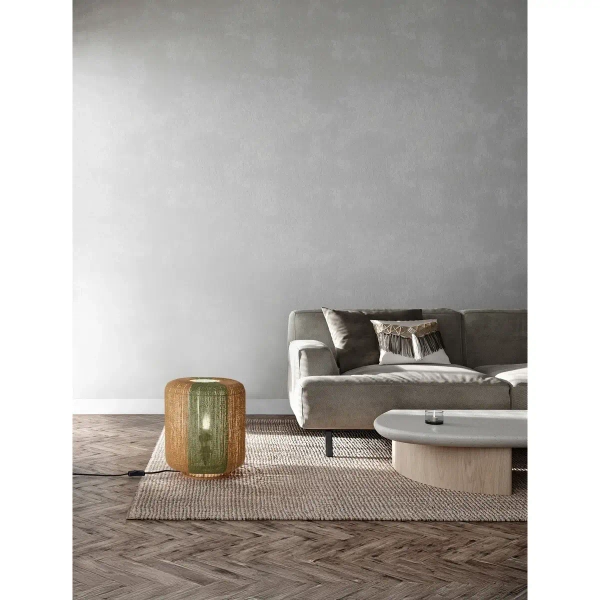 Lampka stołowa boho DULERMO LE45349 do sypialni sznurkowa brązowa zielona