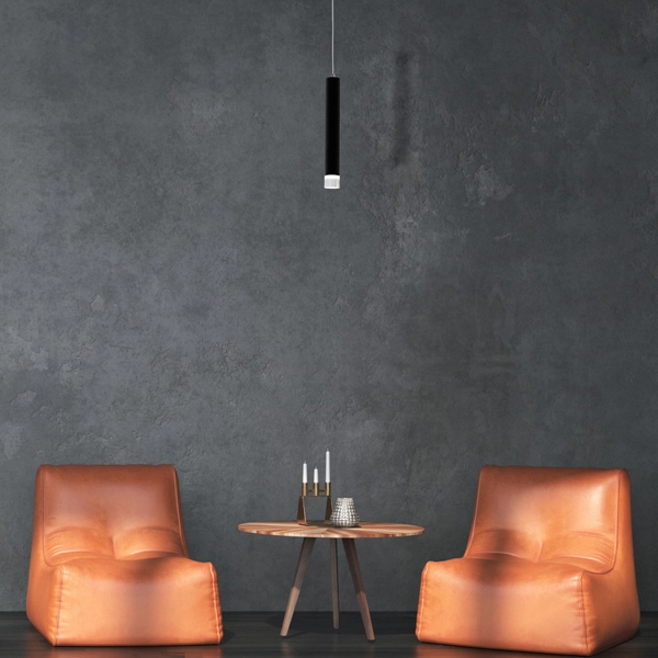 LAMPA wisząca CARBON ML182 Milagro metalowa OPRAWA zwis LED 5W 4000K sopel tuba czarna