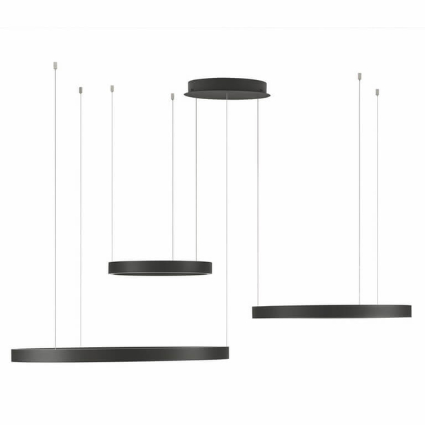 Zwisająca lampa nad stół BARI LE44317 LED 181W 3000K pierścienie czarny