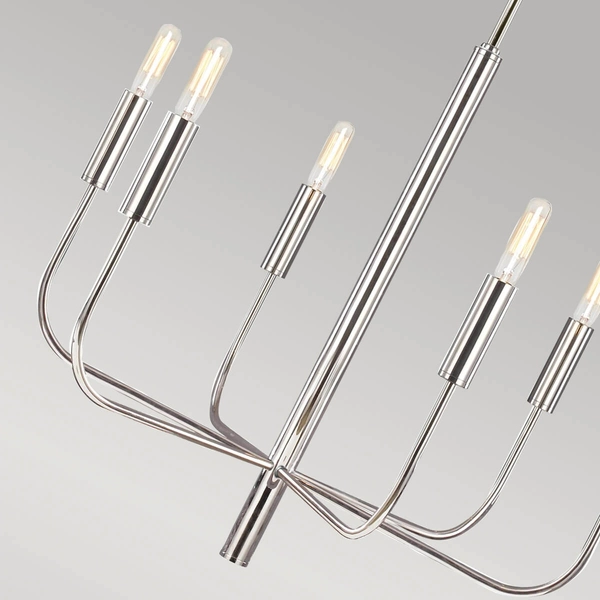 Żyrandol do salonu Brianna FE-BRIANNA6-PN Feiss wielopunktowy nikiel