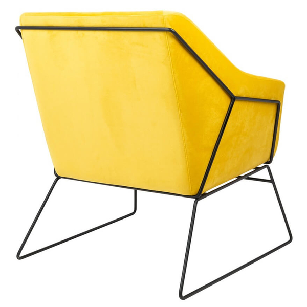 Tkaninowy fotel do sypialni Emma MSE011000308.V20 King Home welurowy żółty