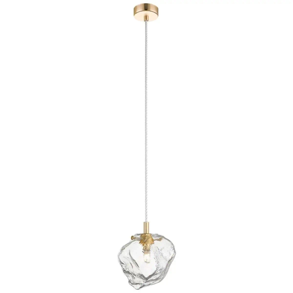 Lampa wisząca ROCK P0488-01F-U8AC szklana kamień złoty przezroczysty OUTLET