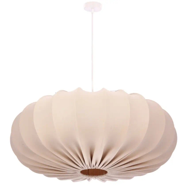 Skandynawska wisząca lampa nad stół 31-39231 regulowany tkanina beżowy