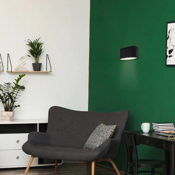 Nowoczesna LAMPA ścienna KAUNAS 7023 Rabalux owalny kinkiet do przedpokoju czarny