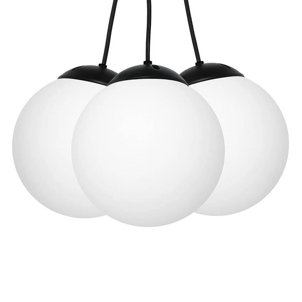Lampa wisząca potrójna Lima MLP6523 Milagro bańki do jadalni czarny biały
