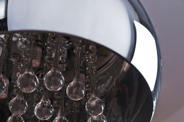 Lampa wisząca crystal Burn okrągła glamour nad łóżko chrom