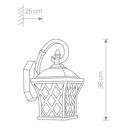 Zewnętrzna LAMPA ścienna TAY 5292 Nowodvorski metalowa OPRAWA elewacyjna latarenka IP23 czarna