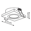 Wpuszczana LAMPA sufitowa METIS LP-2780/1RS WH Light Prestige metalowa OPRAWA kwadratowy WPUST do zabudowy biały