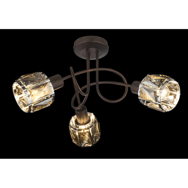 Sufitowa lampa Indiana 54357-3 z kryształkami brąz przydymiona