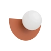 Kulista ścienna lampa SATURN terakota biała kula ze szkła 1xG9 do jadalni 12600