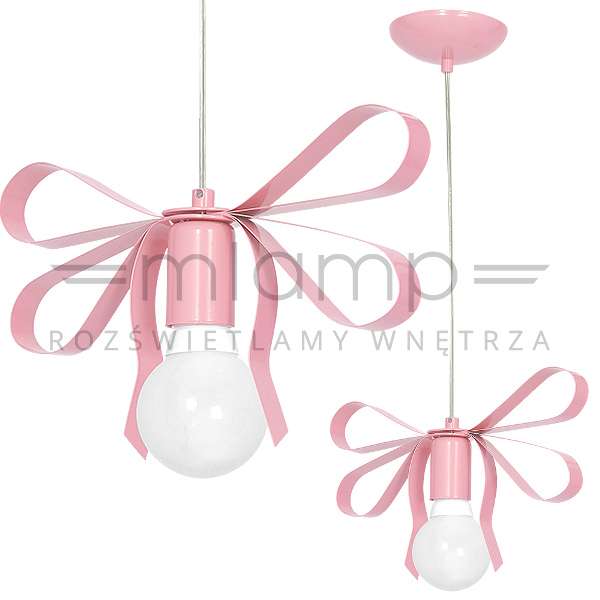 Dziecięca lampa wisząca EMMA MLP1039 Milagro dekoracyjna kokarda różowa