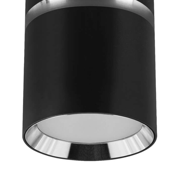 Lampa punktowa natynkowa Dior 04254 Ideus tuba do kuchni czarna chromowana