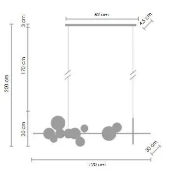Podwieszana lampa Orion MP0084-L1200 Step LED 8W 3000K bąbelki szklane czarna