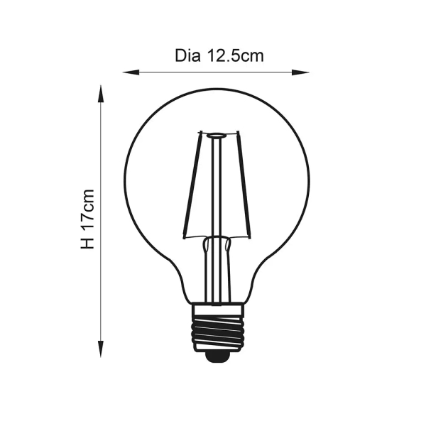 Okrągła żarówka E27 Globe E27 77111 LED 2W 2200K bursztynowy