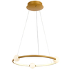 Loft LAMPA wisząca LOZANNA PND-20112035-1A-GD Italux okrągła OPRAWA metalowa LED 36W 3000K zwis kule brąz antyczny białe