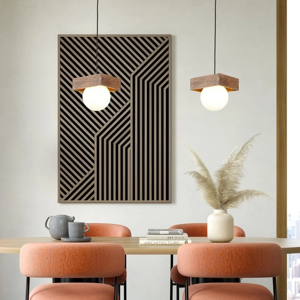 Wisząca lampa Bloom 33663 Sigma kula ball ramka biała brązowa