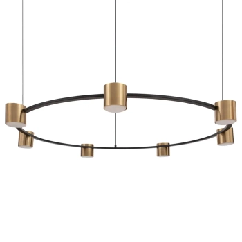Jadalniana wisząca lampa Kodo 5 41330 ring sople czarny złoty