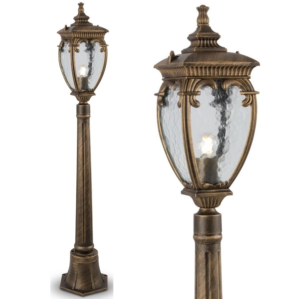 Lampa stojąca ogrodowa Fleur O414FL-01GB1 kopuła złota