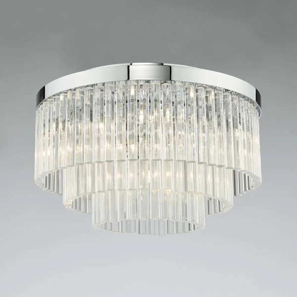 Kryształowy plafon Logan LOG5408 glamour okrągły chrom