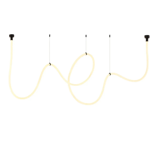 Lampa wisząca nowoczesna SNAKE MD1021-5 biała czarna metal PVC 72W 3000K 5M wąż ledowy
